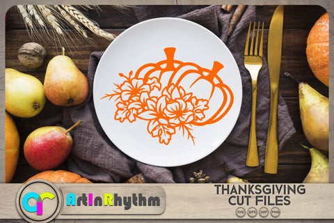 Thanksgiving floral pumpkins SVG SVG Artinrhythm shop 