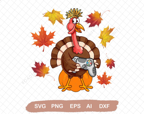 Thanksgiving Gaming Turkey Gamer Fall Autumn Holiday Pumpkin svg, Turkey Day svg, Fall, svg Files For Sublimation, Only svg SVG DiamondDesign 