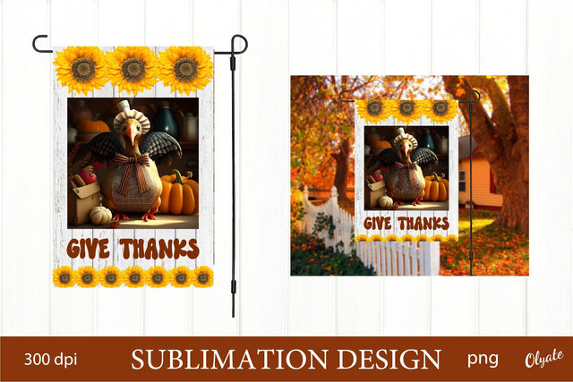 Thanksgiving Garden Flag. Garden Flag Sublimation PNG Sublimation Olga Terlyanskaya 