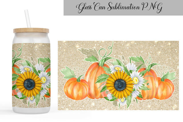 Thanksgiving Glass Can Wrap Sublimation WatercolorColorDream 