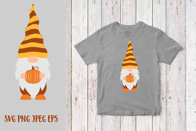 Thanksgiving gnome holding pumpkin. Fall gnome SVG SVG LaBelezoka 