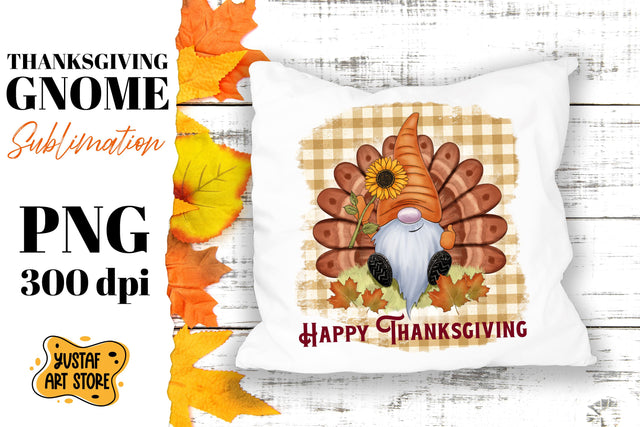 Thanksgiving Gnome turkey sublimation. Happy Thanksgiving Sublimation Yustaf Art Store 
