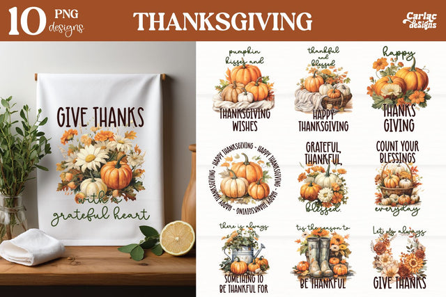 Thanksgiving Kitchen Towel Sublimation Bundle Sublimation Carla C Designs 