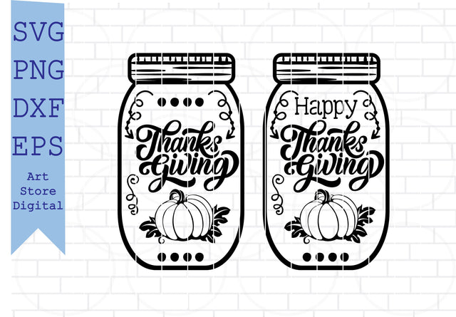Thanksgiving Mason Jar Svg, Fall Mason Jar SVG, Fall Clip Art, Mason Jar PNG, Mason Jar Cut File, Fall Floral SVG, Thanksgiving Cut File, Fall Leaves and Flowers SVG Artstoredigital 
