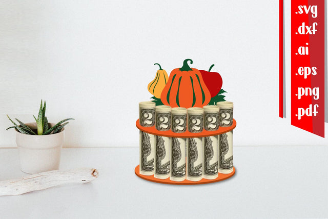 Thanksgiving Money Cake Holder Paper Cut 3D Paper zafrans studio 
