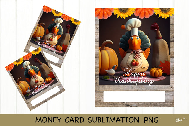 Thanksgiving Money Card PNG. Money Card Holder. Sublimation Olga Terlyanskaya 