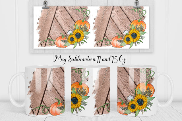 Thanksgiving Mug Wrap Sublimation WatercolorColorDream 