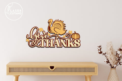 THANKSGIVING Multilayer Laser Cut Files, Mandala, Round Sign SVG, 3D Designs SVG LaserCutano 