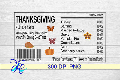 Thanksgiving Nutrition Label SVG Family Creations 