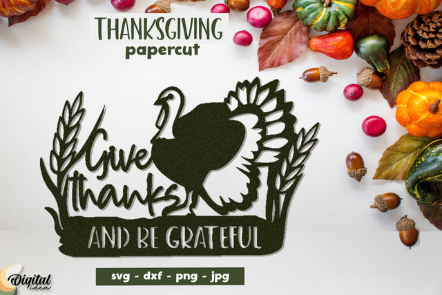 Thanksgiving Papercut. Thanksgiving Design SVG. Thanksgiving SVG. 3D Paper Evgenyia Guschina 