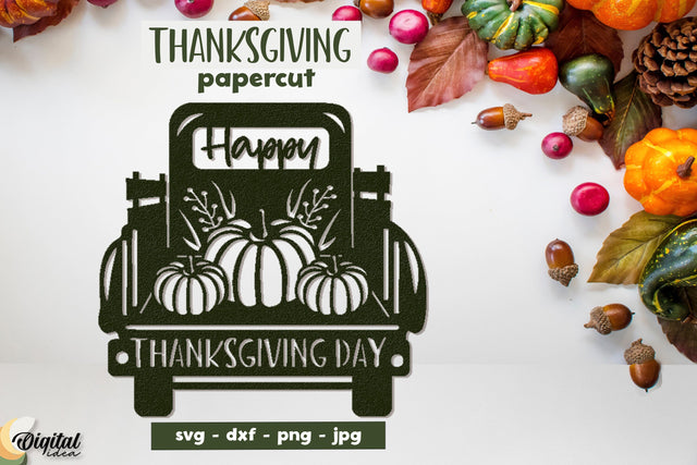 Thanksgiving Papercut. Thanksgiving Design SVG.Thanksgiving SVG. 3D Paper Evgenyia Guschina 