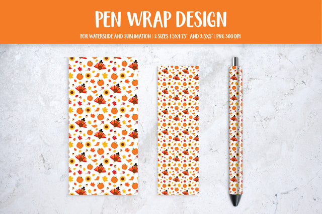 Thanksgiving Pen Wrap Design Sublimation or Waterslide Sublimation LaBelezoka 