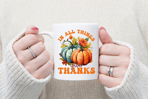 Thanksgiving PNG | In All Things Give Thanks Sublimation CraftLabSVG 