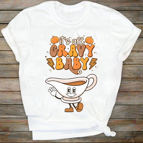 Thanksgiving Png, It's All Gravy Baby svg trendy sublimation, Hippie Thanksgiving Sublimation Design popular svg, Retro Thanksgiving svg SVG DiamondDesign 