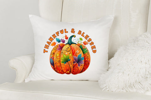 Thanksgiving PNG Sublimation - Thankful & Blessed Sublimation CraftLabSVG 
