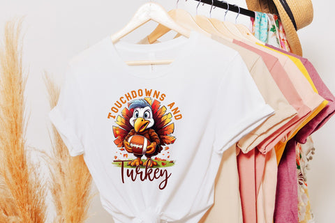 Thanksgiving PNG Sublimation | Touchdowns and Turkey Sublimation CraftLabSVG 