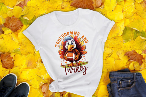 Thanksgiving PNG Sublimation | Touchdowns and Turkey Sublimation CraftLabSVG 