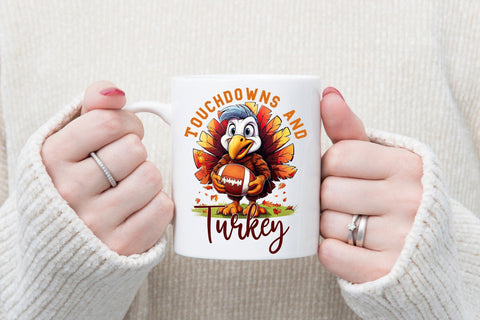 Thanksgiving PNG Sublimation | Touchdowns and Turkey Sublimation CraftLabSVG 