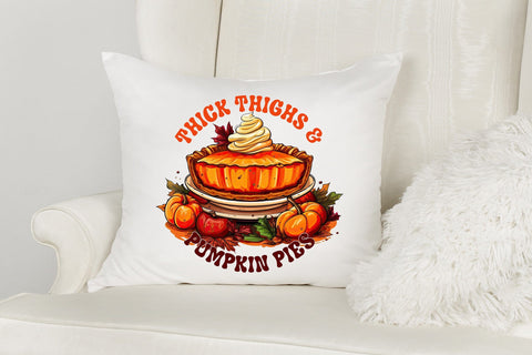 Thanksgiving PNG, Thick Thighs & Pumpkin Pies Sublimation CraftLabSVG 