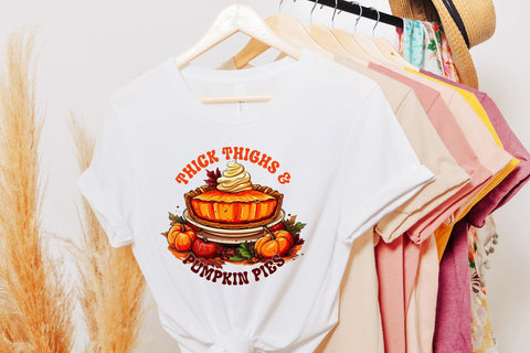 Thanksgiving PNG, Thick Thighs & Pumpkin Pies Sublimation CraftLabSVG 