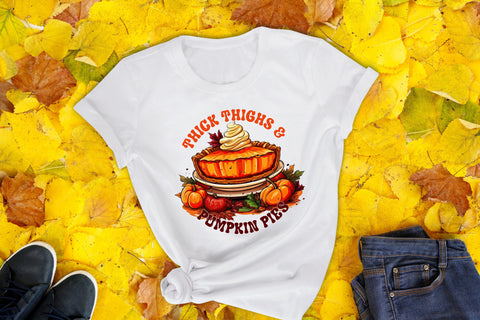 Thanksgiving PNG, Thick Thighs & Pumpkin Pies Sublimation CraftLabSVG 
