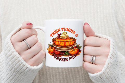 Thanksgiving PNG, Thick Thighs & Pumpkin Pies Sublimation CraftLabSVG 
