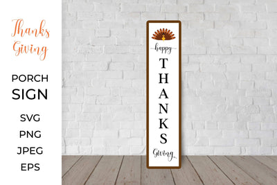 Thanksgiving Porch Sign SVG. Fall Vertical Front Sign SVG LaBelezoka 