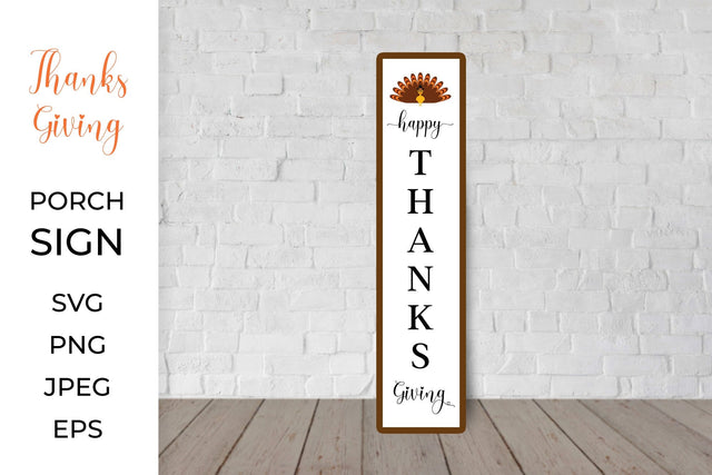 Thanksgiving Porch Sign SVG. Fall Vertical Front Sign SVG LaBelezoka 