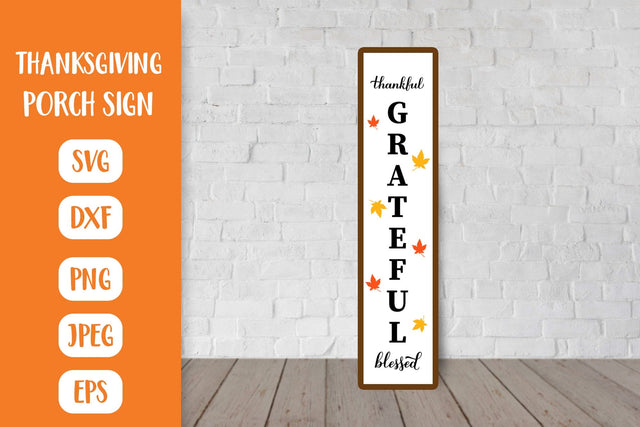 Thanksgiving Porch Sign SVG. Thankful Grateful Blessed SVG LaBelezoka 