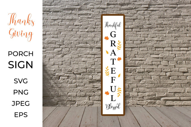 Thanksgiving Porch Sign SVG. Thankful Grateful Blessed SVG LaBelezoka 