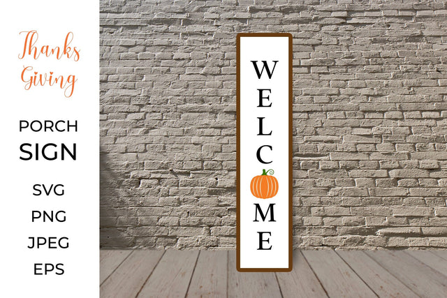 Thanksgiving Porch Sign SVG. Welcome Sign with pumpkin SVG LaBelezoka 
