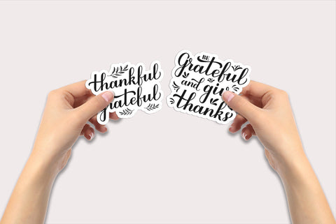 Thanksgiving quotes sticker bundle. Printable stickers Sublimation LaBelezoka 
