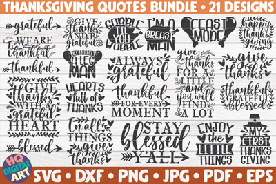 Thanksgiving Quotes SVG Bundle | 21 designs SVG HQDigitalArt 
