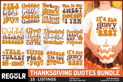 Thanksgiving Quotes SVG Bundle SVG Regulrcrative 