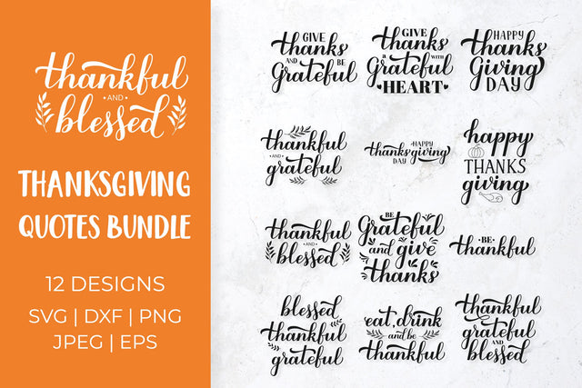 Thanksgiving Quotes SVG Bundle. Thanksgiving Sayings. SVG LaBelezoka 