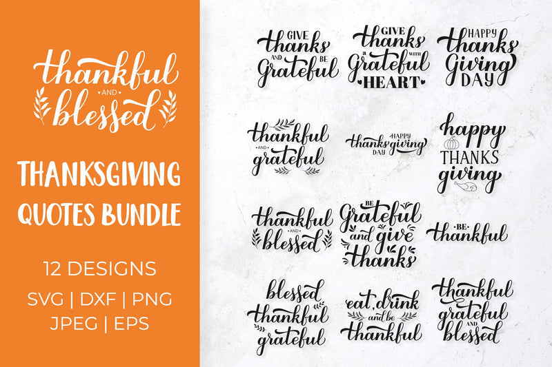 Thanksgiving Quotes SVG Bundle. Thanksgiving Sayings. SVG LaBelezoka 