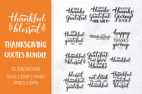 Thanksgiving Quotes SVG Bundle. Thanksgiving Sayings. SVG LaBelezoka 