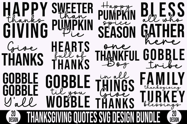 Thanksgiving Quotes Svg Design Bundle SVG SVGista 