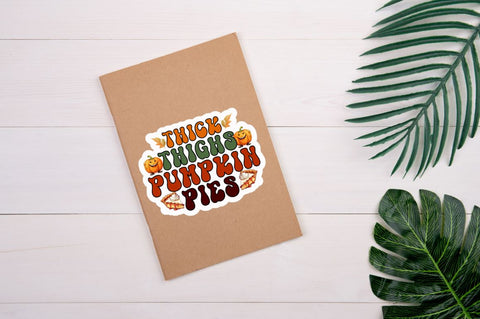 Thanksgiving Retro Stickers Bundle SVG Regulrcrative 