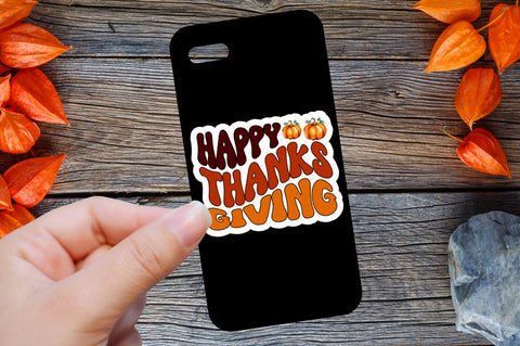 Thanksgiving Retro Stickers Bundle SVG Regulrcrative 