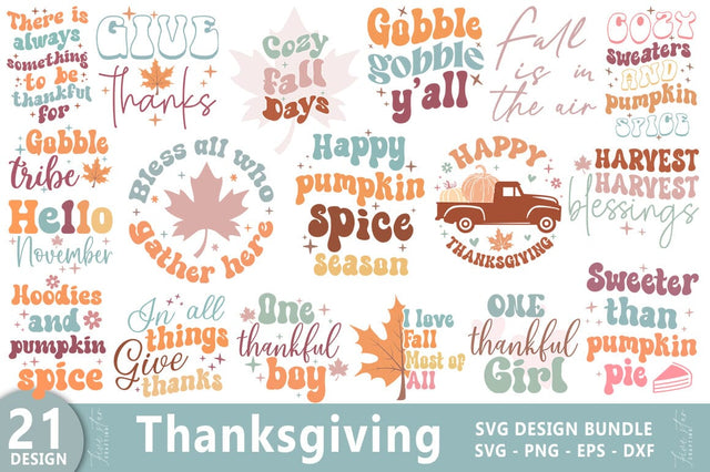 Thanksgiving Retro SVG Bundle SVG FiveStarCrafting 