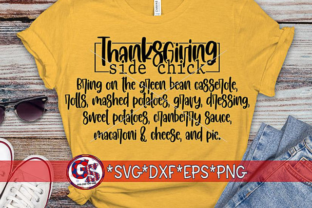 Thanksgiving Side Chick SVG DXF EPS PNG SVG Greedy Stitches 