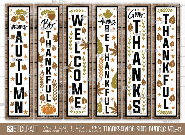 Thanksgiving Sign Bundle Vol-05 | Welcome Autumn Svg | Be Thankful Svg | Always Be Thankful Svg | Thankful Svg | Give Thanks Svg | Thanksgiving Sign Design SVG ETC Craft 