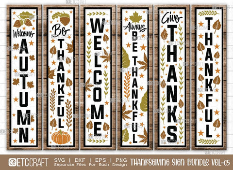 Thanksgiving Sign Bundle Vol-05 | Welcome Autumn Svg | Be Thankful Svg | Always Be Thankful Svg | Thankful Svg | Give Thanks Svg | Thanksgiving Sign Design SVG ETC Craft 