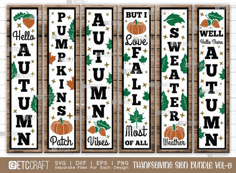 Thanksgiving Sign Bundle Vol-13 | Sweater Weather Svg | But I Love Fall Most Of All Svg | Autumn Vibes Svg | Pumpkins Patch Svg | Thanksgiving Sign Design SVG ETC Craft 