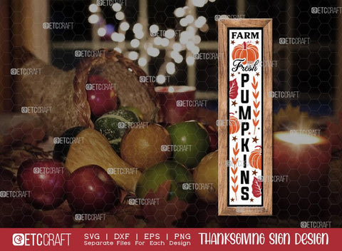 Thanksgiving Sign Bundle Vol-14 | Gather Svg | Farm Fresh Pumpkins Svg | Fall Breeze And Autumn Leaves Svg | Harvest Blessings Svg | Thanksgiving Sign Design SVG ETC Craft 