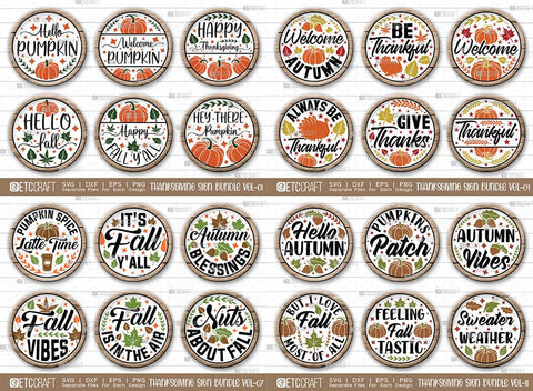 Thanksgiving Sign Mega Bundle | Vol-01 | Fall SVG Bundle | Pumpkin Bundle | Thanksgiving Quotes Svg | Autumn Svg | Farm Fresh Svg | Thanksgiving Wood Sign Design SVG ETC Craft 