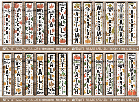 Thanksgiving Sign Mega Bundle | Vol-01 | Fall SVG Bundle | Pumpkin Bundle | Thanksgiving Quotes Svg | Autumn Svg | Farm Fresh Svg | Thanksgiving Wood Sign Design SVG ETC Craft 