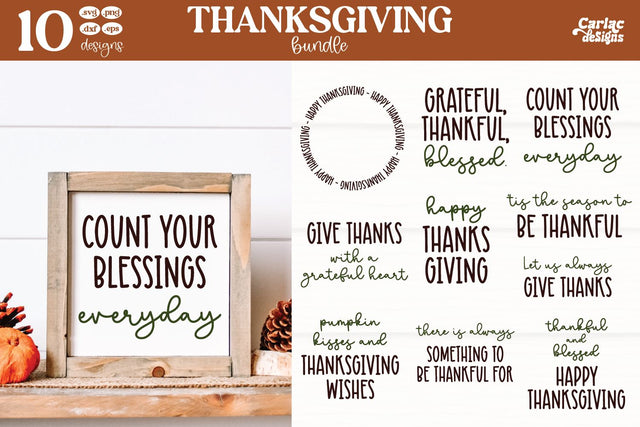 Thanksgiving Sign SVG Bundle | Thanksgiving SVG Bundle SVG Carla C Designs 