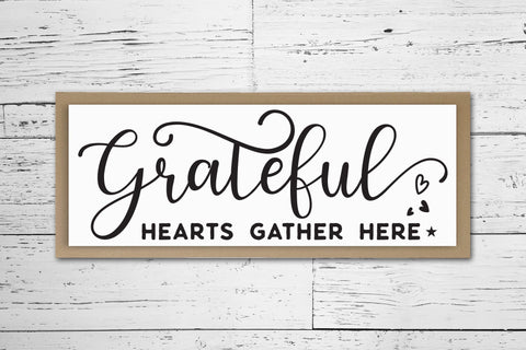 Thanksgiving Sign SVG, Grateful Hearts Gather Here SVG CraftLabSVG 